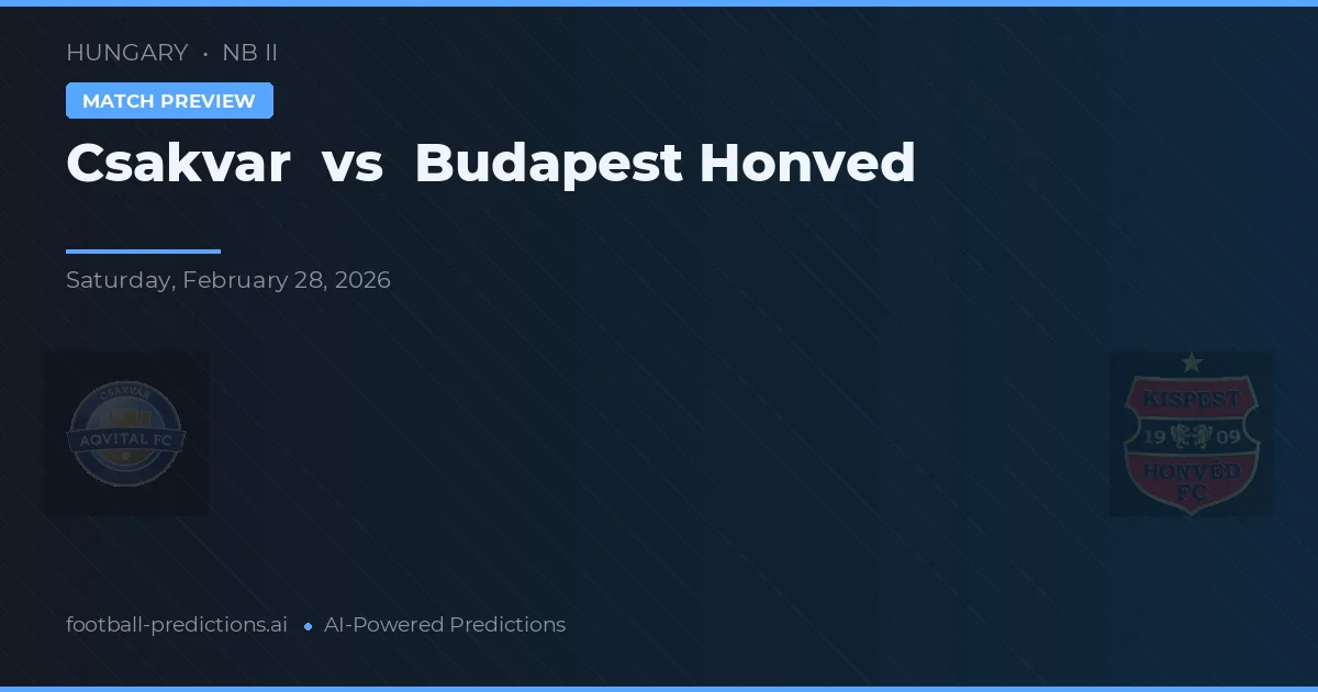 Csákvár vs Honvéd Budapest — voorspelling en vooruitblik wedstrijd