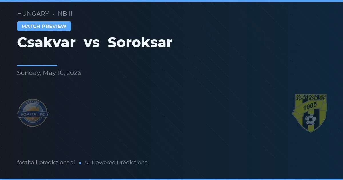 Csákvár vs Soroksár — voorspelling en vooruitblik wedstrijd