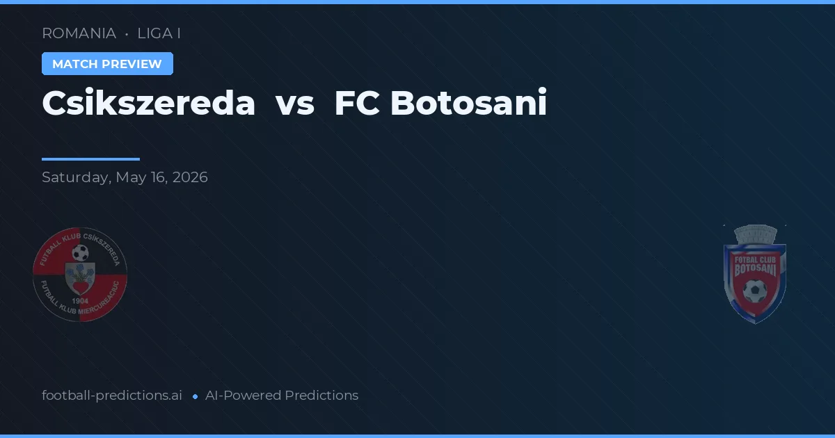 Csíkszereda vs FC Botoșani — voorspelling en vooruitblik wedstrijd
