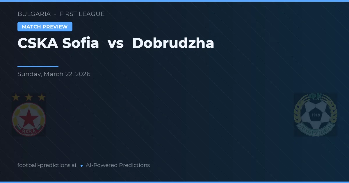 CSKA Sofia vs Dobrudzha — voorspelling en vooruitblik wedstrijd