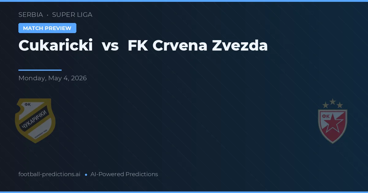 Cukaricki vs FK Crvena Zvezda — voorspelling en vooruitblik wedstrijd