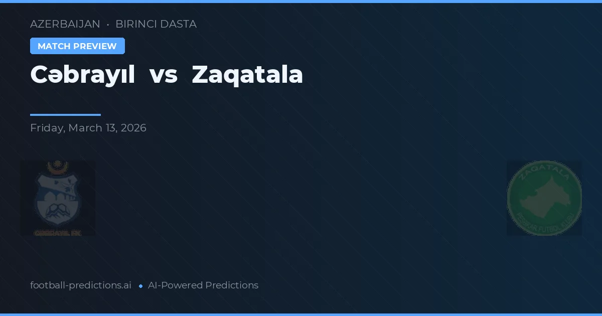 Cəbrayıl vs Zaqatala — voorspelling en vooruitblik wedstrijd