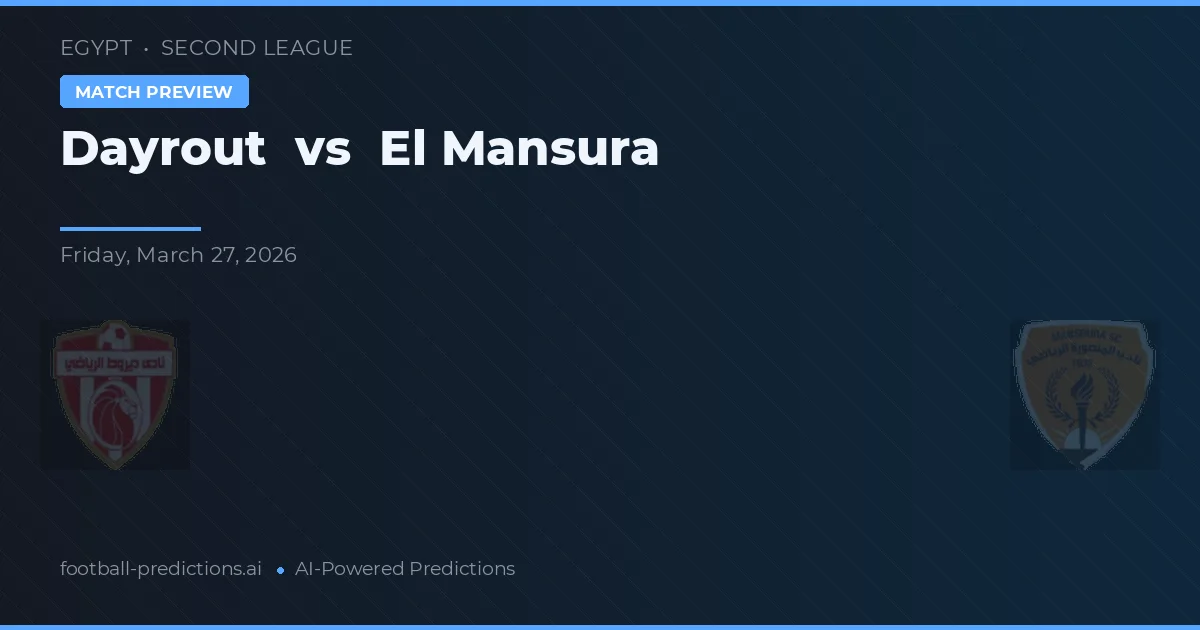 Dayrout vs El Mansura — voorspelling en vooruitblik wedstrijd