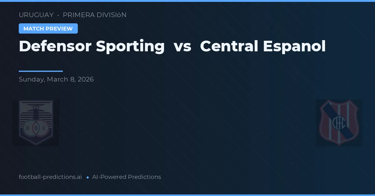 Defensor Sporting vs Central Español — voorspelling en vooruitblik wedstrijd