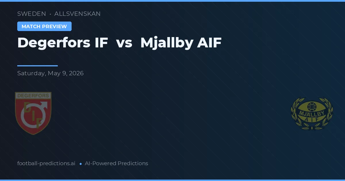 Degerfors IF vs Mjällby AIF — voorspelling en vooruitblik wedstrijd