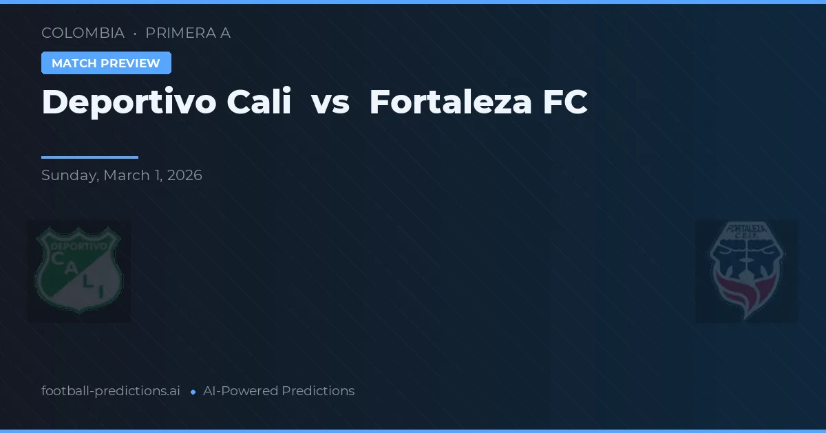 Deportivo Cali vs Fortaleza FC — voorspelling en vooruitblik wedstrijd