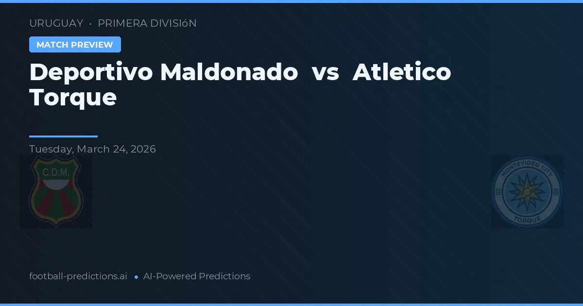 Deportivo Maldonado vs Club Atlético Torque — voorspelling en vooruitblik wedstrijd