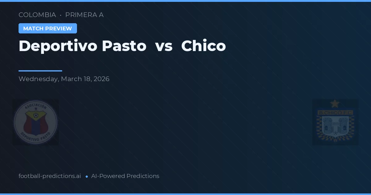 Deportivo Pasto vs Chico — voorspelling en vooruitblik wedstrijd
