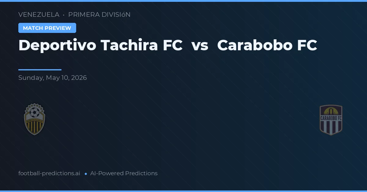Deportivo Táchira vs Carabobo FC — voorspelling en vooruitblik wedstrijd