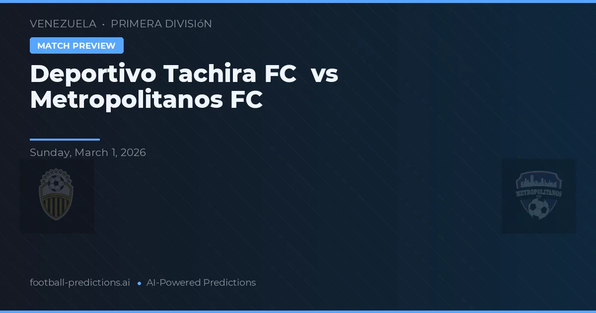 Deportivo Táchira vs Metropolitanos FC — voorspelling en vooruitblik wedstrijd