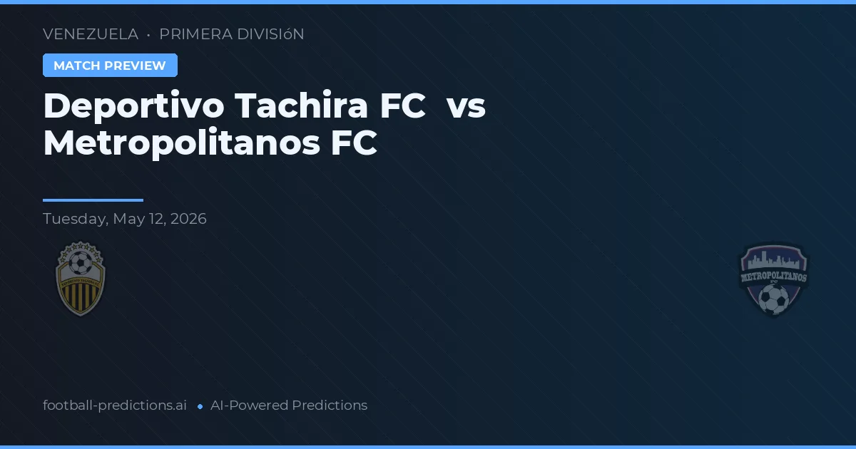 Deportivo Táchira vs Metropolitanos FC — voorspelling en vooruitblik wedstrijd