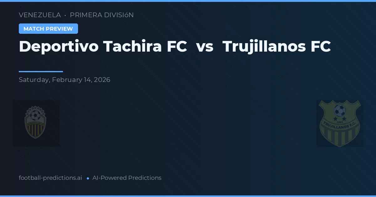 Deportivo Táchira vs Trujillanos FC — voorspelling en vooruitblik wedstrijd