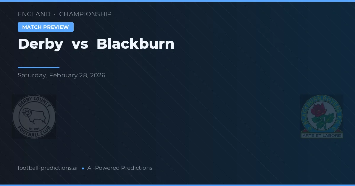 Derby vs Blackburn — voorspelling en vooruitblik wedstrijd