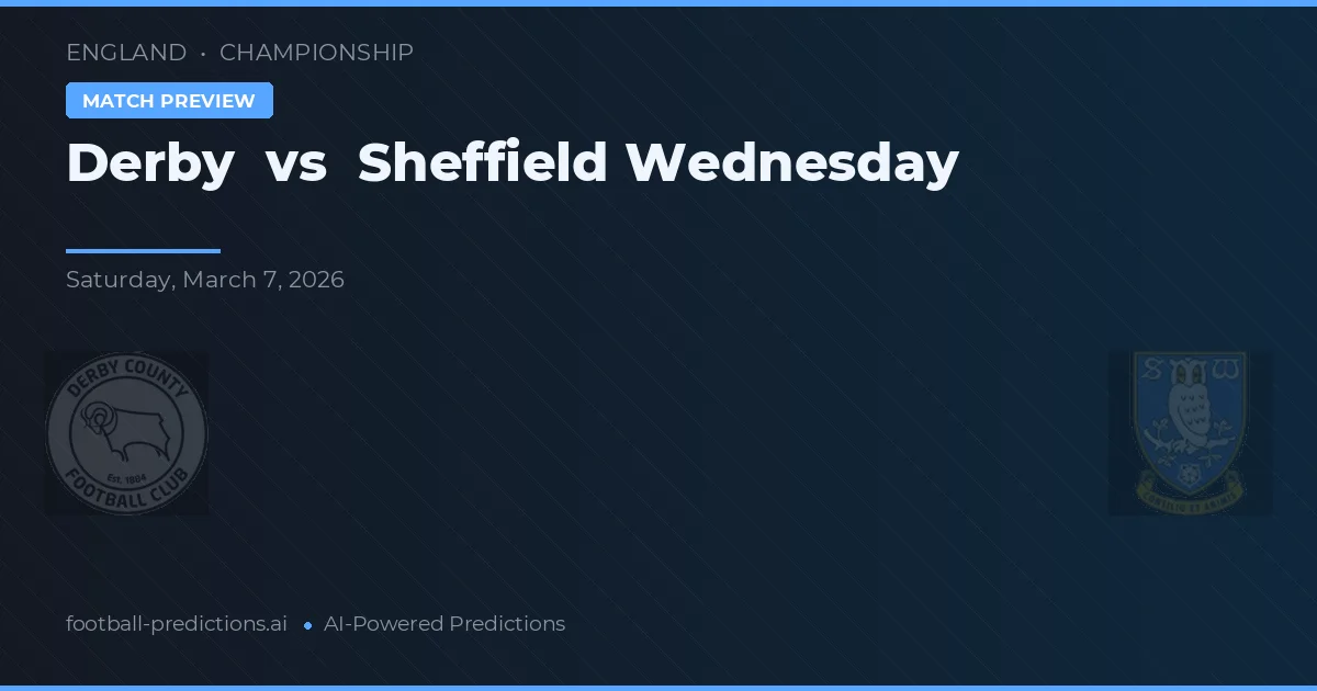Derby vs Sheffield Wednesday — voorspelling en vooruitblik wedstrijd