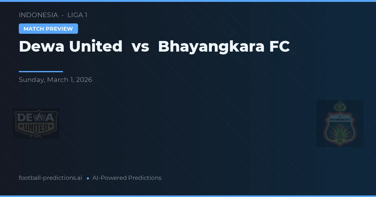 Dewa United vs Bhayangkara FC — voorspelling en vooruitblik wedstrijd
