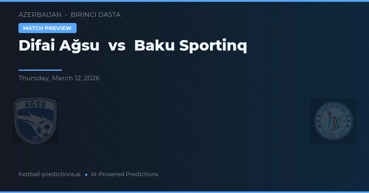 Difai Ağsu vs Baku Sportinq — voorspelling en vooruitblik wedstrijd