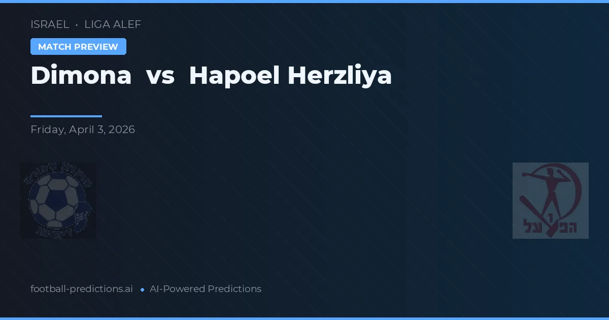Dimona vs Hapoel Herzliya — voorspelling en vooruitblik wedstrijd