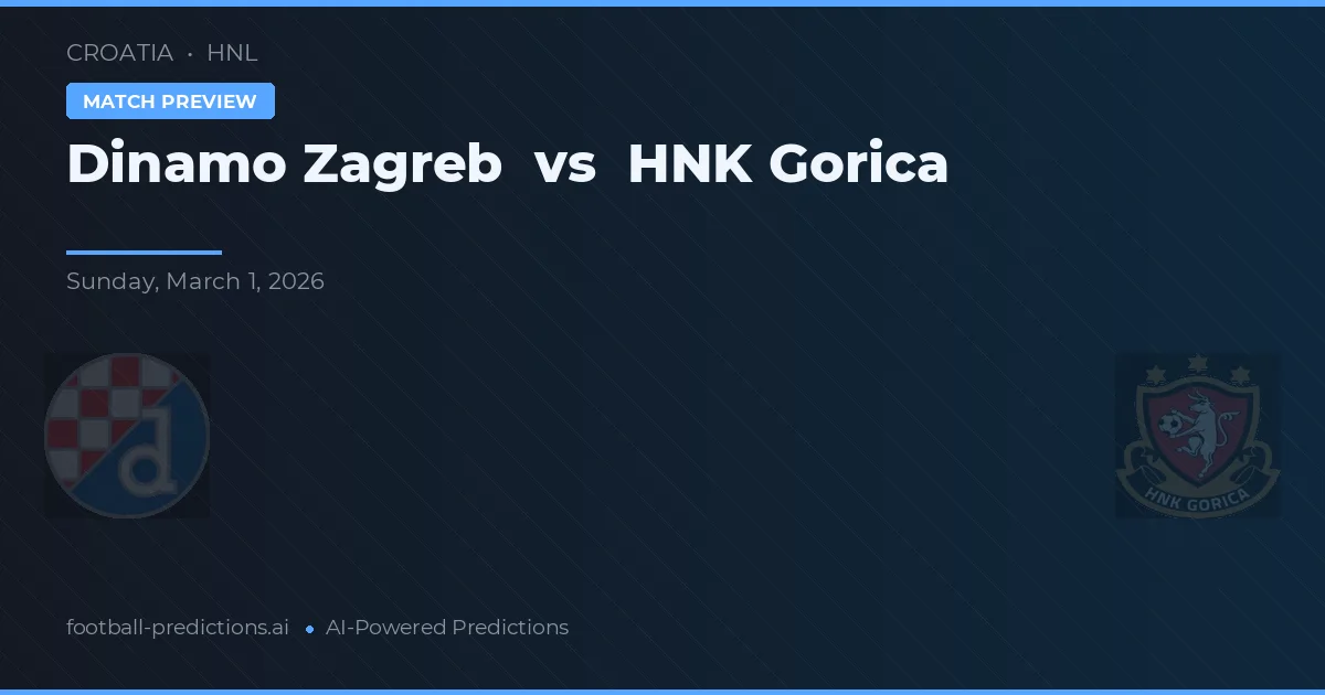 Dinamo Zagreb vs HNK Gorica — voorspelling en vooruitblik wedstrijd
