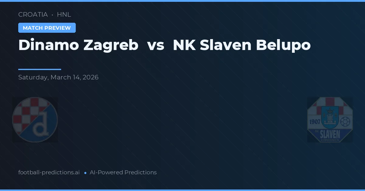 Dinamo Zagreb vs NK Slaven Belupo — voorspelling en vooruitblik wedstrijd