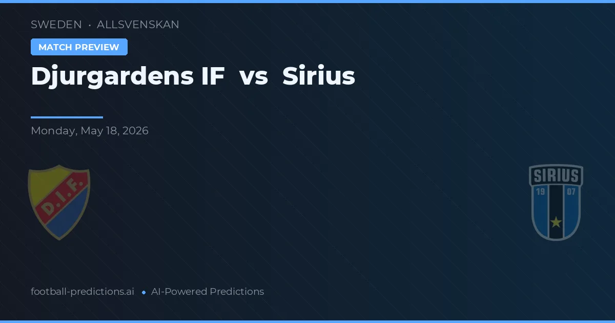 Djurgårdens IF vs Sirius — voorspelling en vooruitblik wedstrijd
