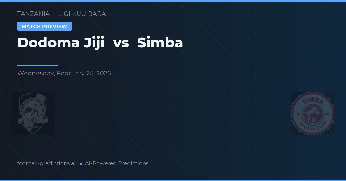 Dodoma Jiji vs Simba — voorspelling en vooruitblik wedstrijd