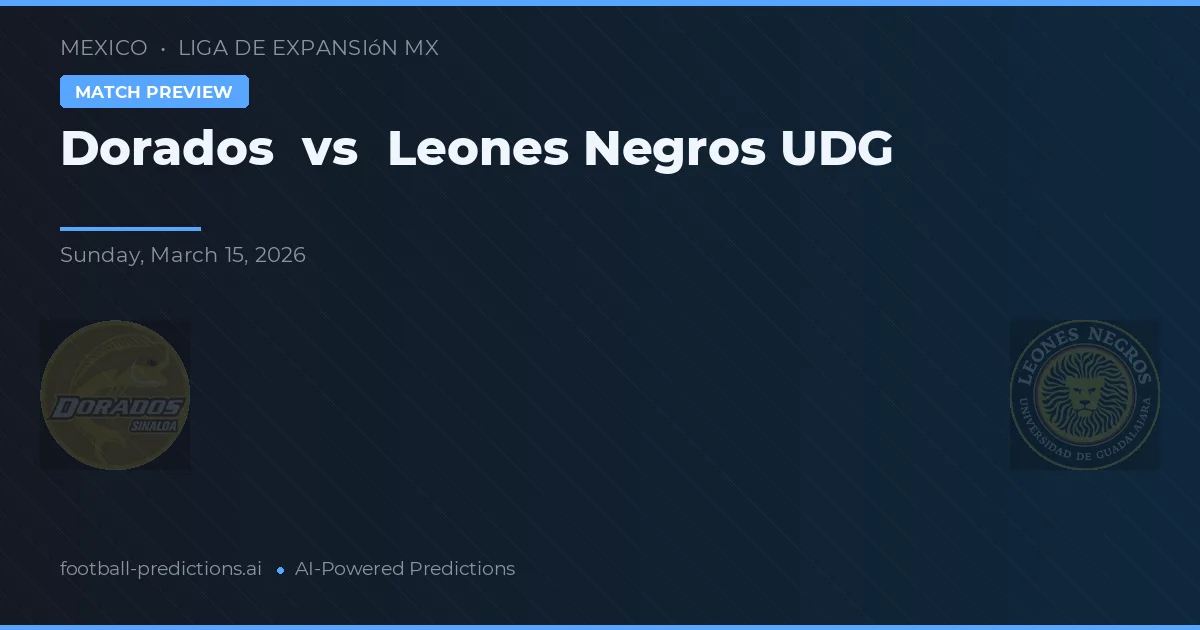 Dorados vs Leones Negros UDG — voorspelling en vooruitblik wedstrijd