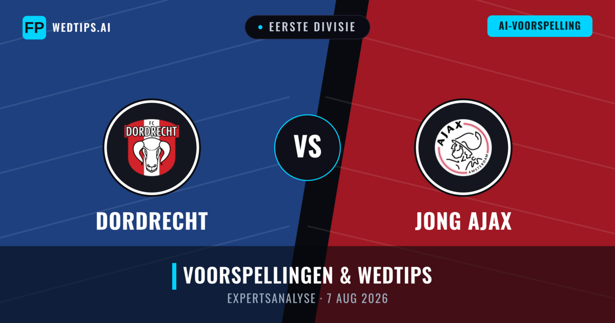 Dordrecht vs Jong Ajax — voorspelling en vooruitblik wedstrijd