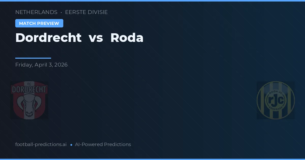 Dordrecht vs Roda JC — voorspelling en vooruitblik wedstrijd