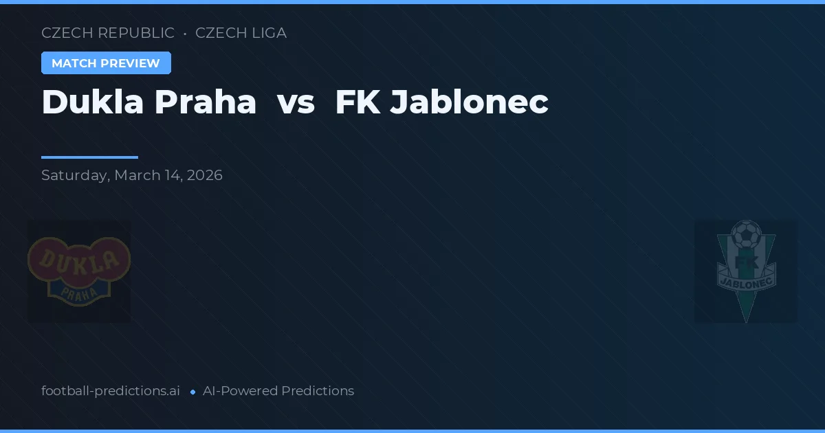 Dukla Praag vs Jablonec — voorspelling en vooruitblik wedstrijd