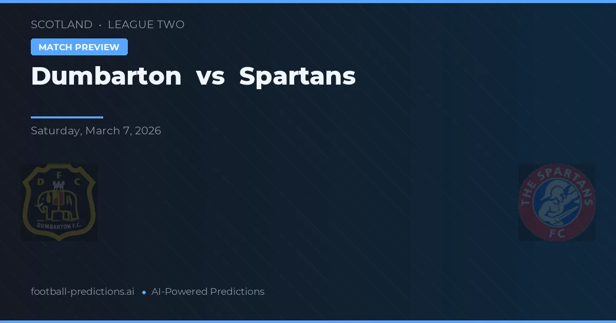Dumbarton vs Spartans — voorspelling en vooruitblik wedstrijd