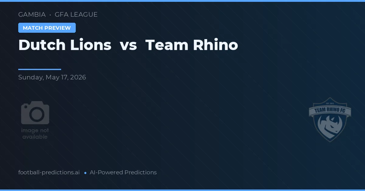 Dutch Lions vs Team Rhino — voorspelling en vooruitblik wedstrijd