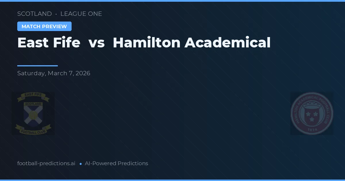East Fife vs Hamilton Academical — voorspelling en vooruitblik wedstrijd