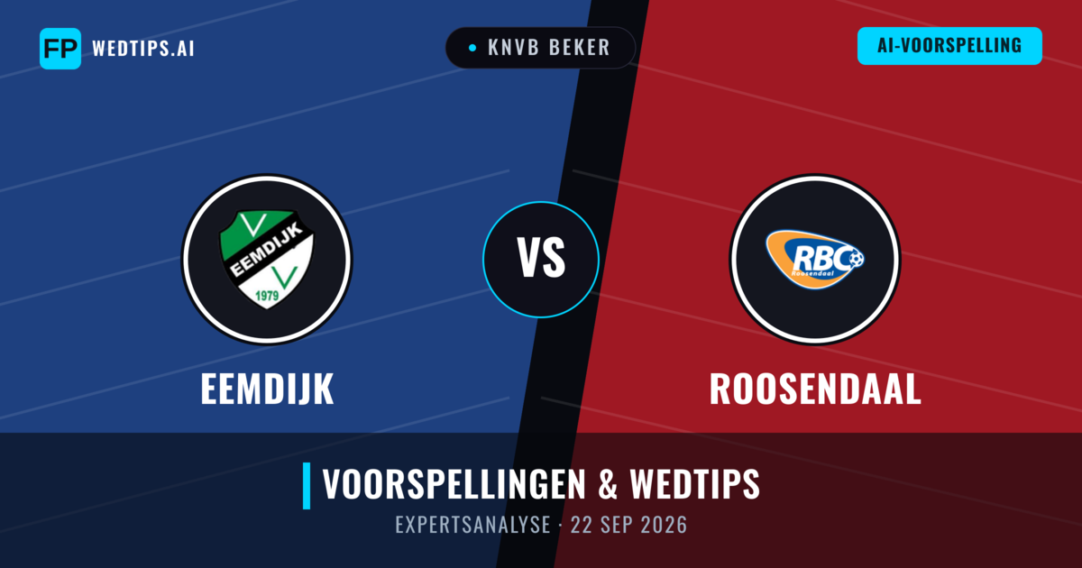 Eemdijk vs Roosendaal — voorspelling en vooruitblik wedstrijd