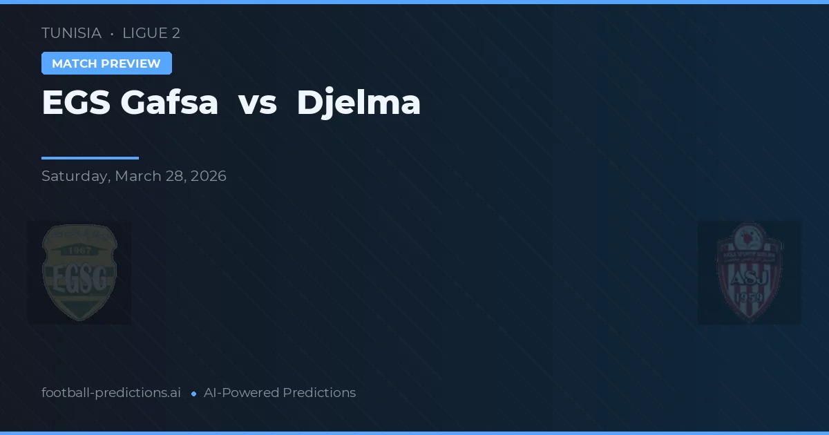 EGS Gafsa vs Djelma — voorspelling en vooruitblik wedstrijd