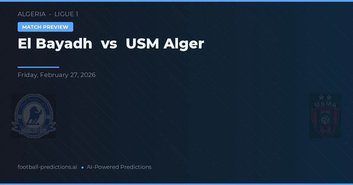 El Bayadh vs USM Alger — voorspelling en vooruitblik wedstrijd