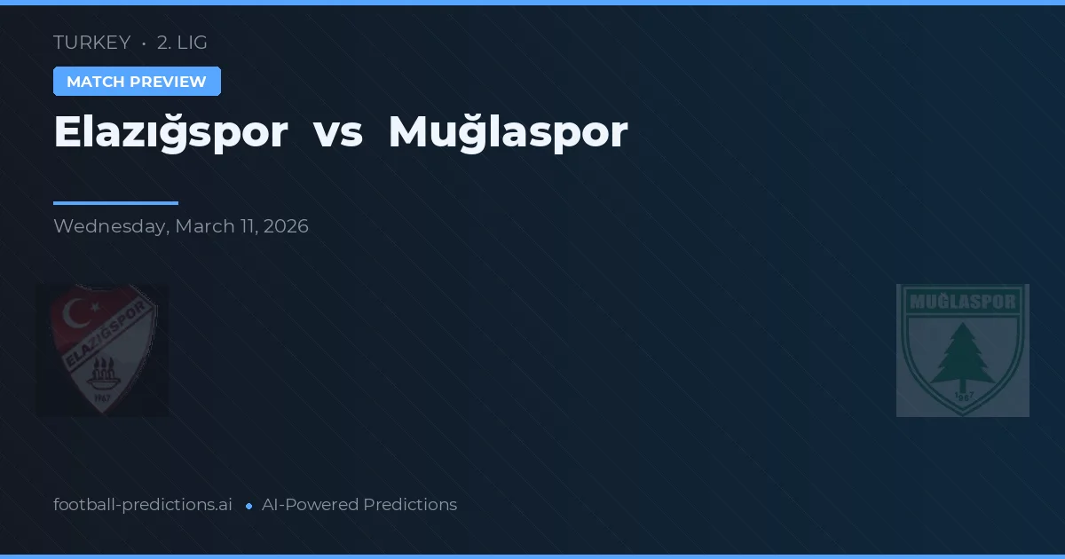 Elazığspor vs Muğlaspor — voorspelling en vooruitblik wedstrijd