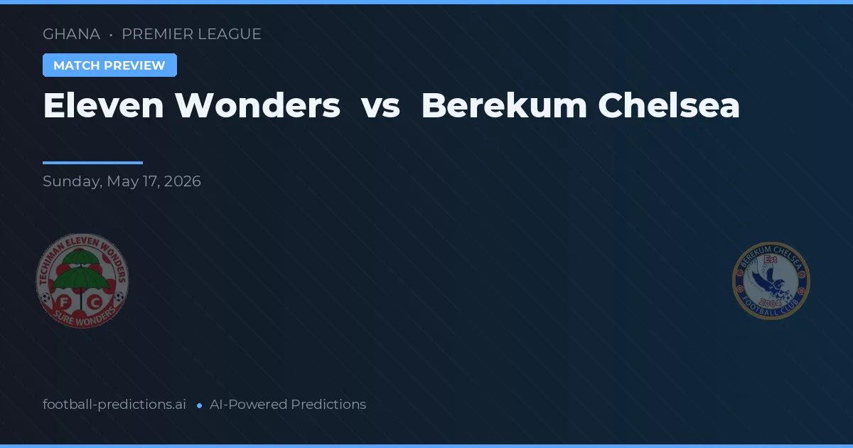 Eleven Wonders vs Berekum Chelsea — voorspelling en vooruitblik wedstrijd