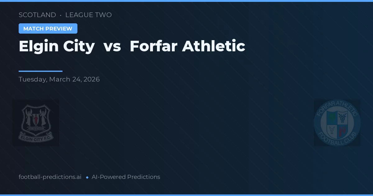 Elgin City vs Forfar Athletic — voorspelling en vooruitblik wedstrijd