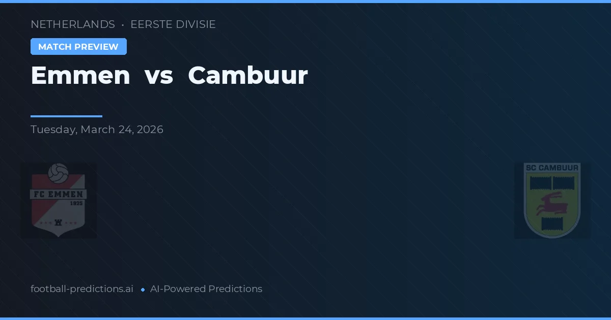 Emmen vs SC Cambuur — voorspelling en vooruitblik wedstrijd