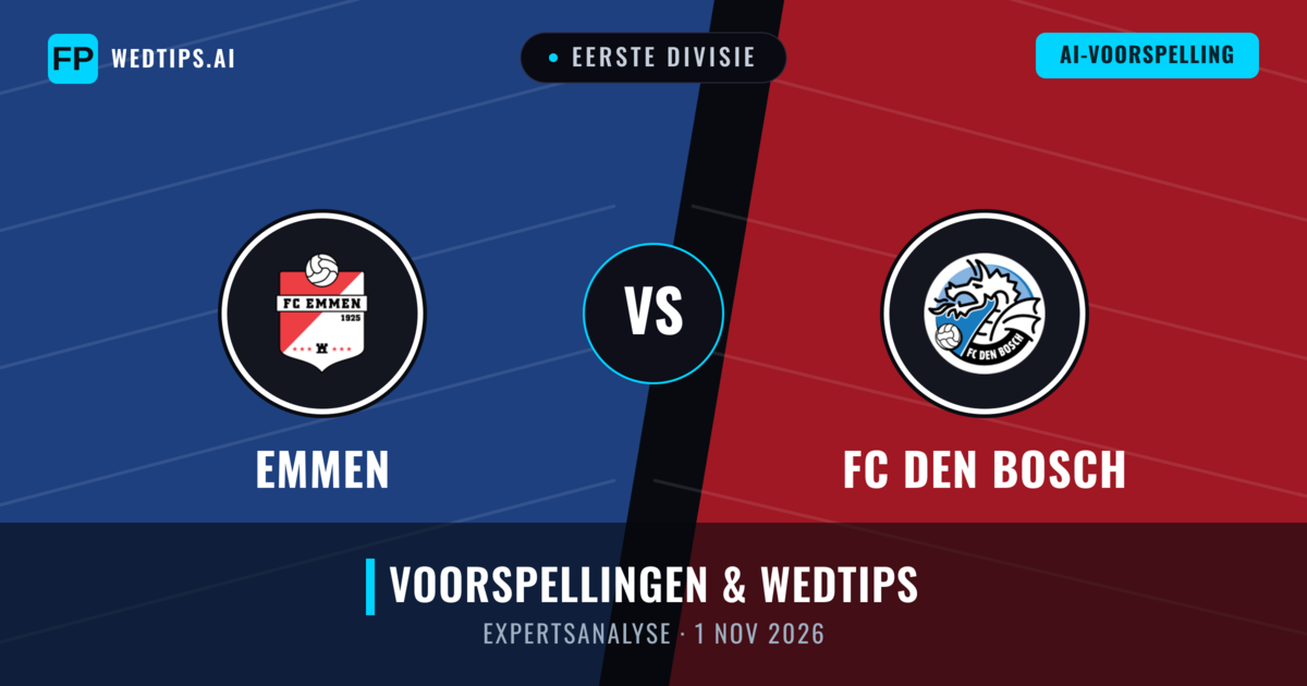 Emmen vs FC Den Bosch — voorspelling en vooruitblik wedstrijd