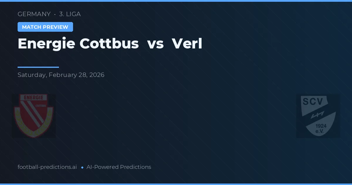 Energie Cottbus vs Verl — voorspelling en vooruitblik wedstrijd