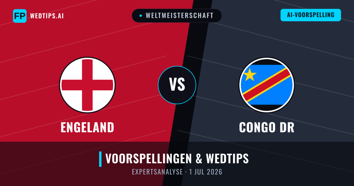 Engeland vs Congo DR — voorspelling en vooruitblik wedstrijd