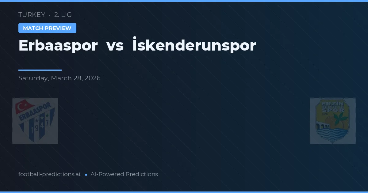 Erbaaspor vs İskenderunspor — voorspelling en vooruitblik wedstrijd