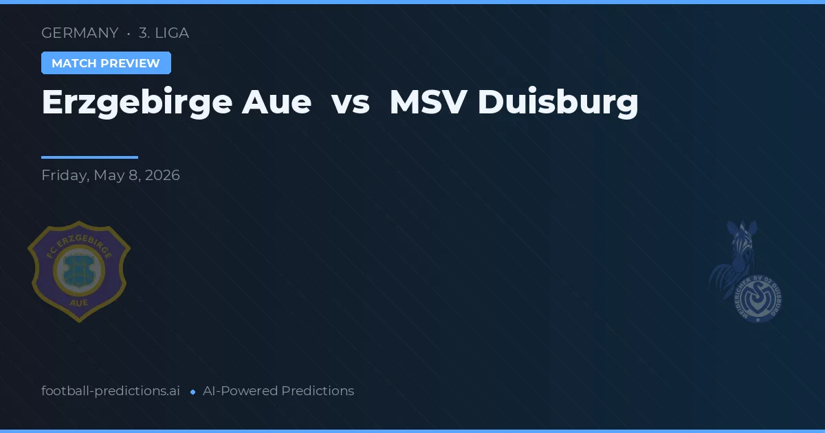 Erzgebirge Aue vs MSV Duisburg — voorspelling en vooruitblik wedstrijd