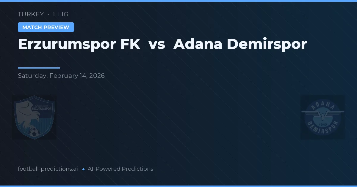 Erzurumspor FK vs Adana Demirspor — voorspelling en vooruitblik wedstrijd