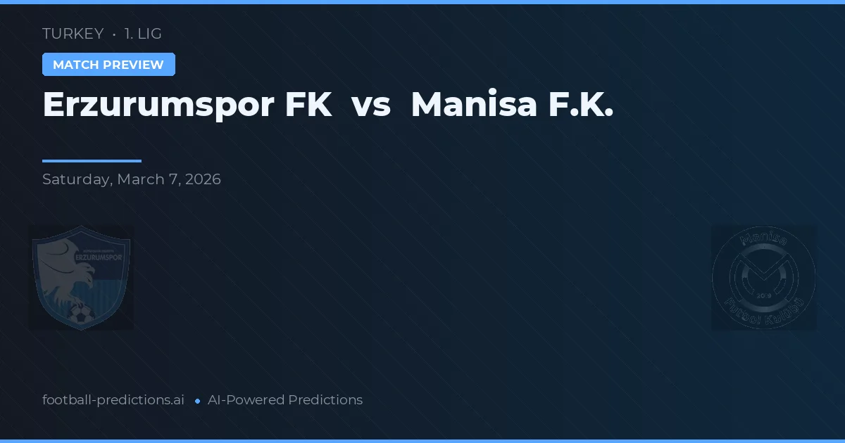 Erzurumspor FK vs Manisa FK — voorspelling en vooruitblik wedstrijd