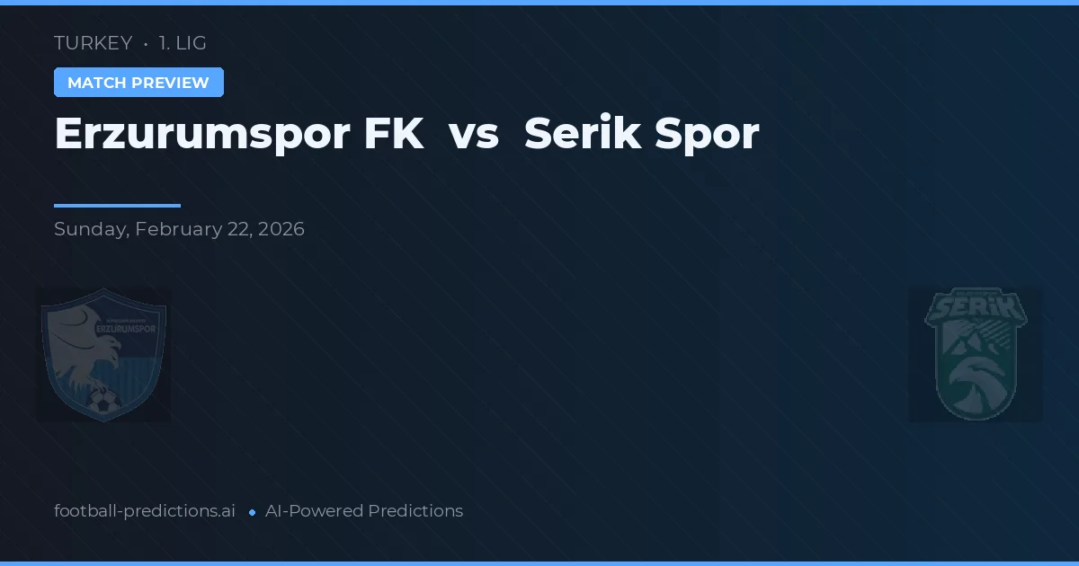 Erzurumspor FK vs Serik Spor — voorspelling en vooruitblik wedstrijd
