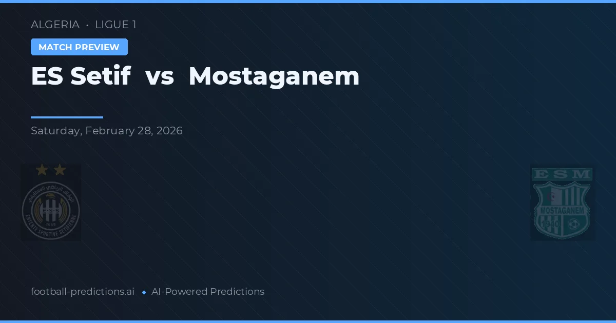 ES Sétif vs Mostaganem — voorspelling en vooruitblik wedstrijd