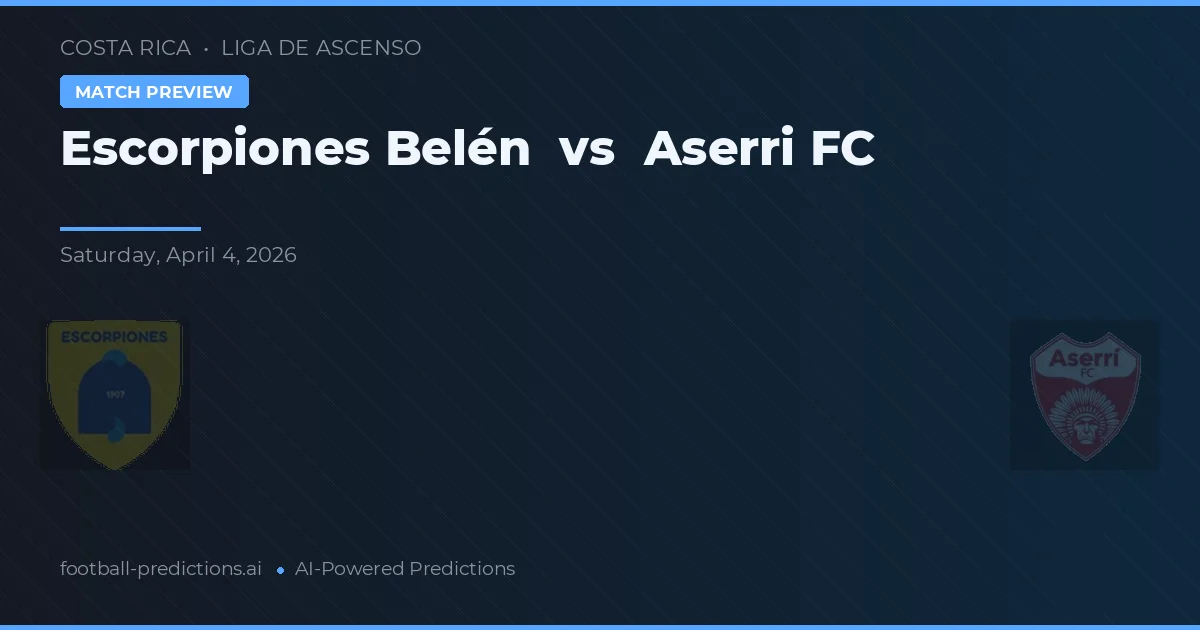 Escorpiones Belén vs Aserrí FC — voorspelling en vooruitblik wedstrijd