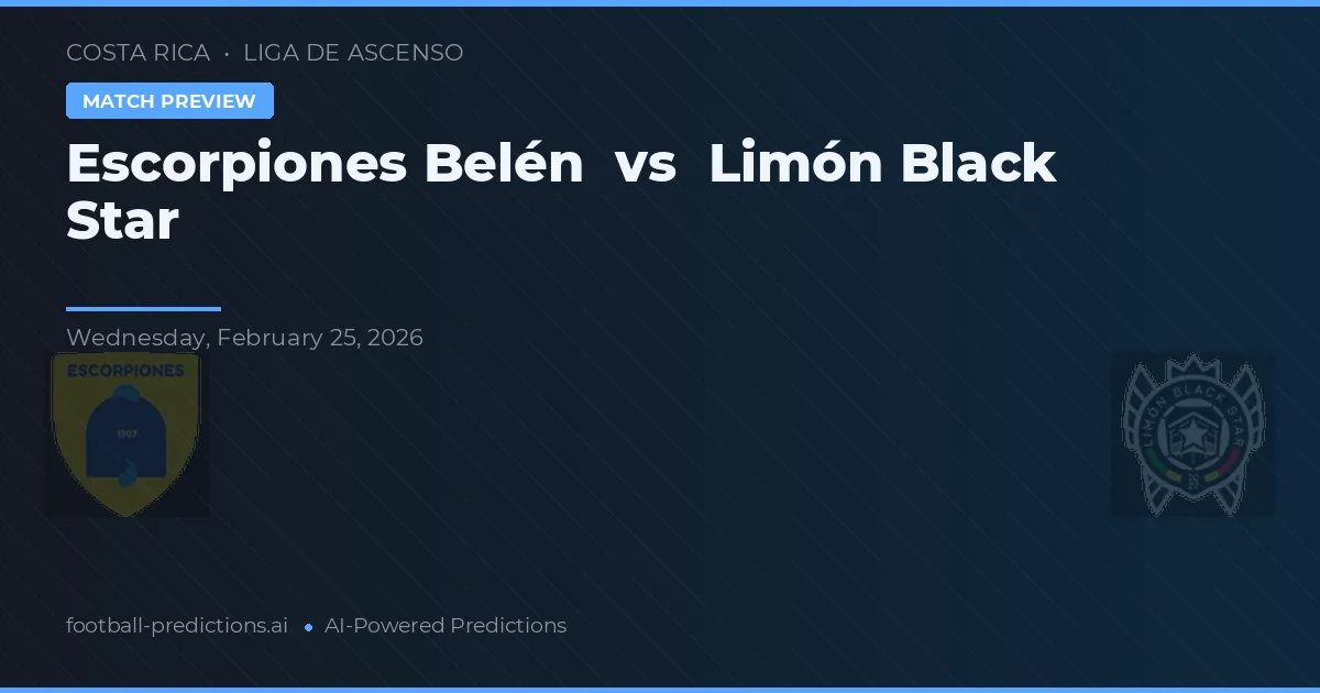Escorpiones Belén vs Limón Black Star — voorspelling en vooruitblik wedstrijd